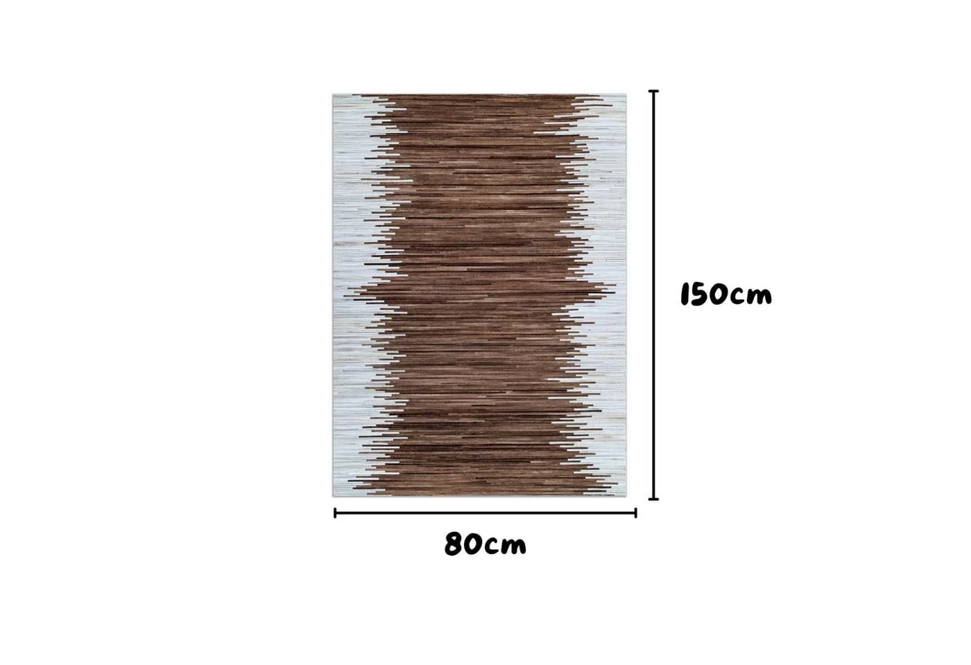 Wohnando Teppich Earth Lines 100% Kuhfell Braun-Weiß