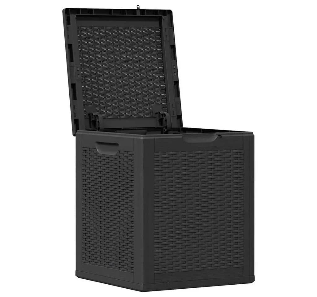 furnicato Gartenbox Schwarz 90L PP Rattan-Optik - Bild 4