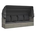 furnicato Loungebett Outdoor Grau Poly Rattan Bild 2