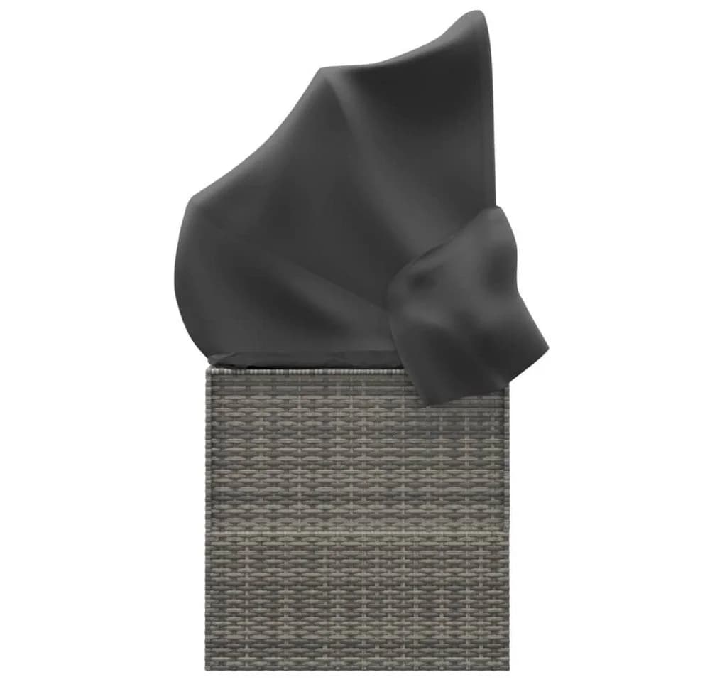 furnicato Loungebett Outdoor Grau Poly Rattan - Bild 4