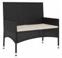 furnicato Gartenbank 2-Sitzer PE-Rattan Schwarz/Creme Bild 1