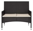 furnicato Gartenbank 2-Sitzer PE-Rattan Schwarz/Creme Bild 3