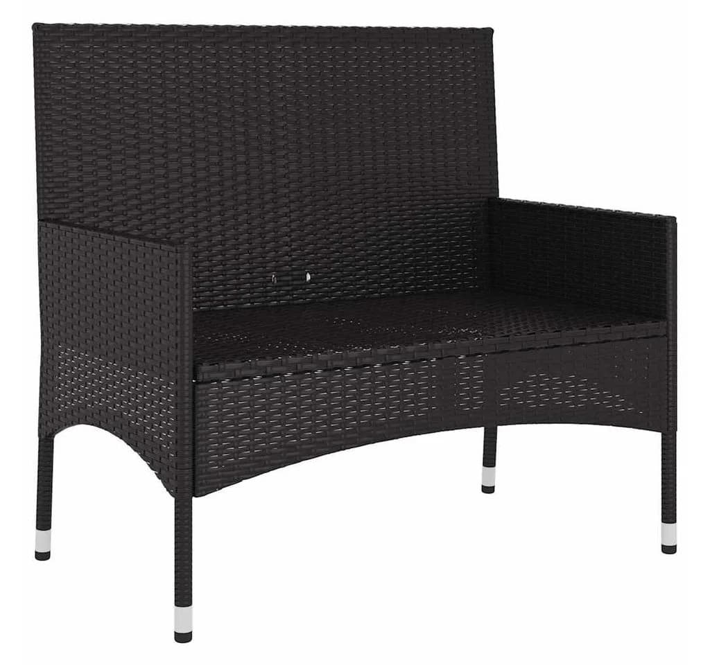 furnicato Gartenbank 2-Sitzer PE-Rattan Schwarz/Creme - Bild 4