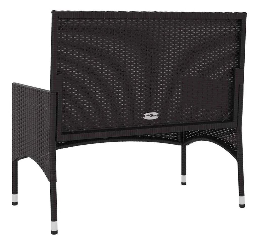 furnicato Gartenbank 2-Sitzer PE-Rattan Schwarz/Creme - Bild 5