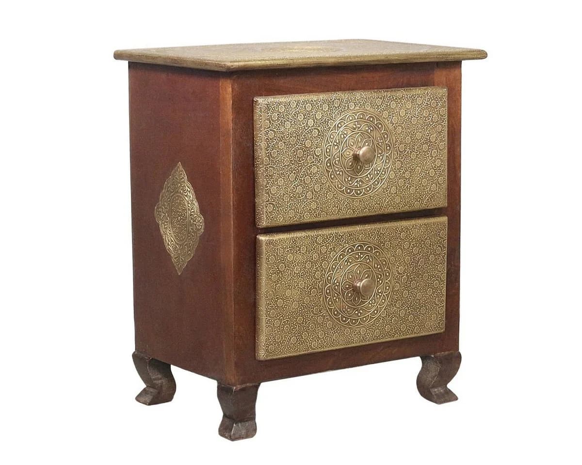 Oriental Galerie Mehrzweckschrank Indische Kommode Braun/Gold - Bild 2