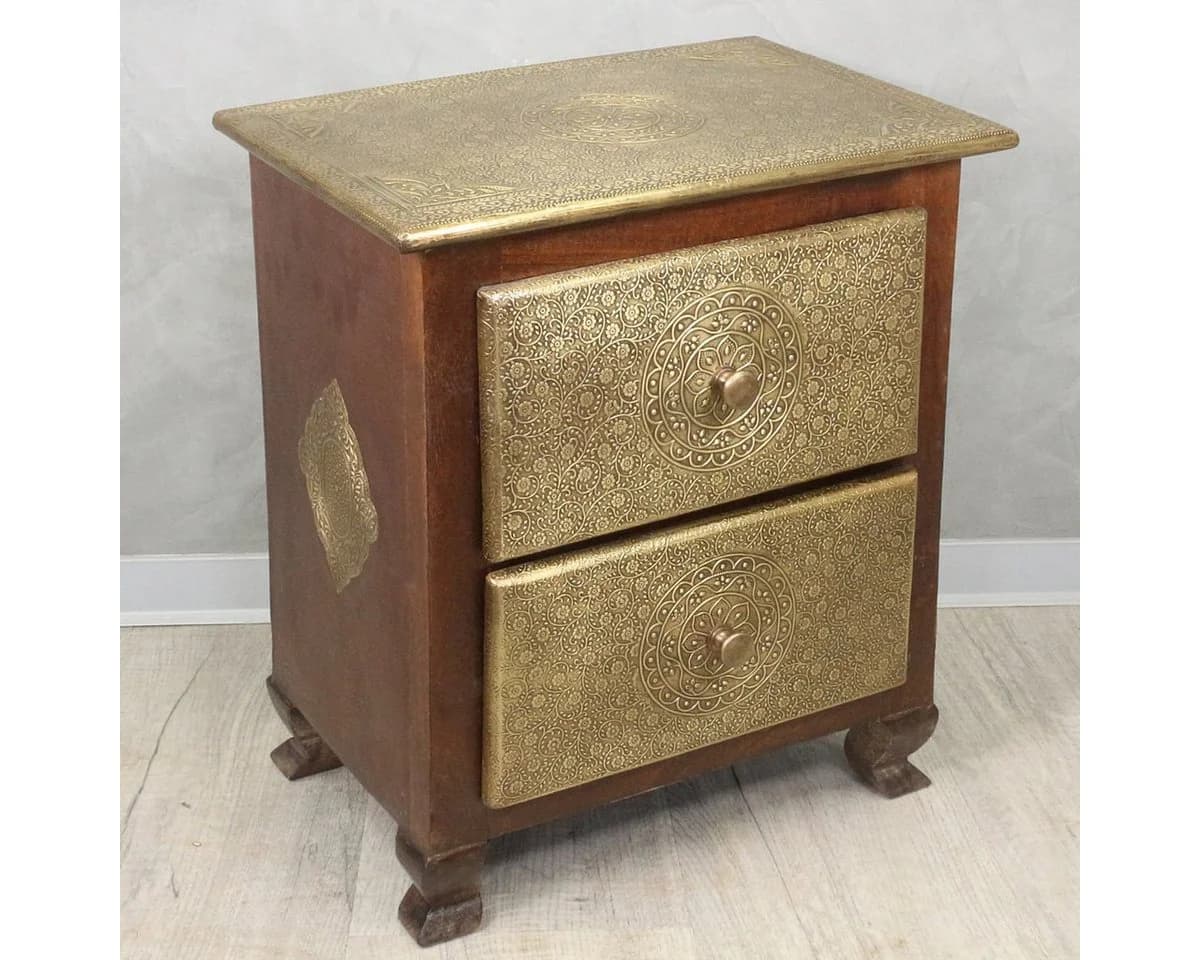 Oriental Galerie Mehrzweckschrank Indische Kommode Braun/Gold - Bild 3