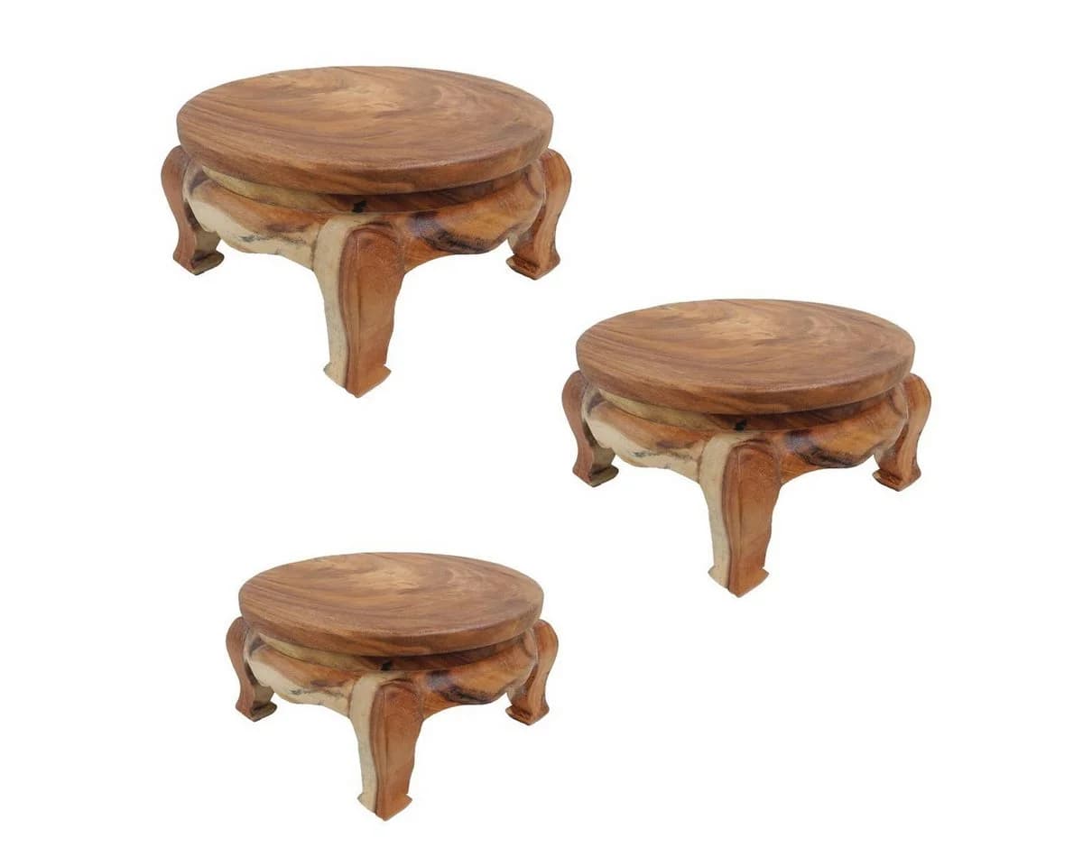 Oriental Galerie Beistelltisch Opiumtisch Massiv Rund Beige - Bild 2