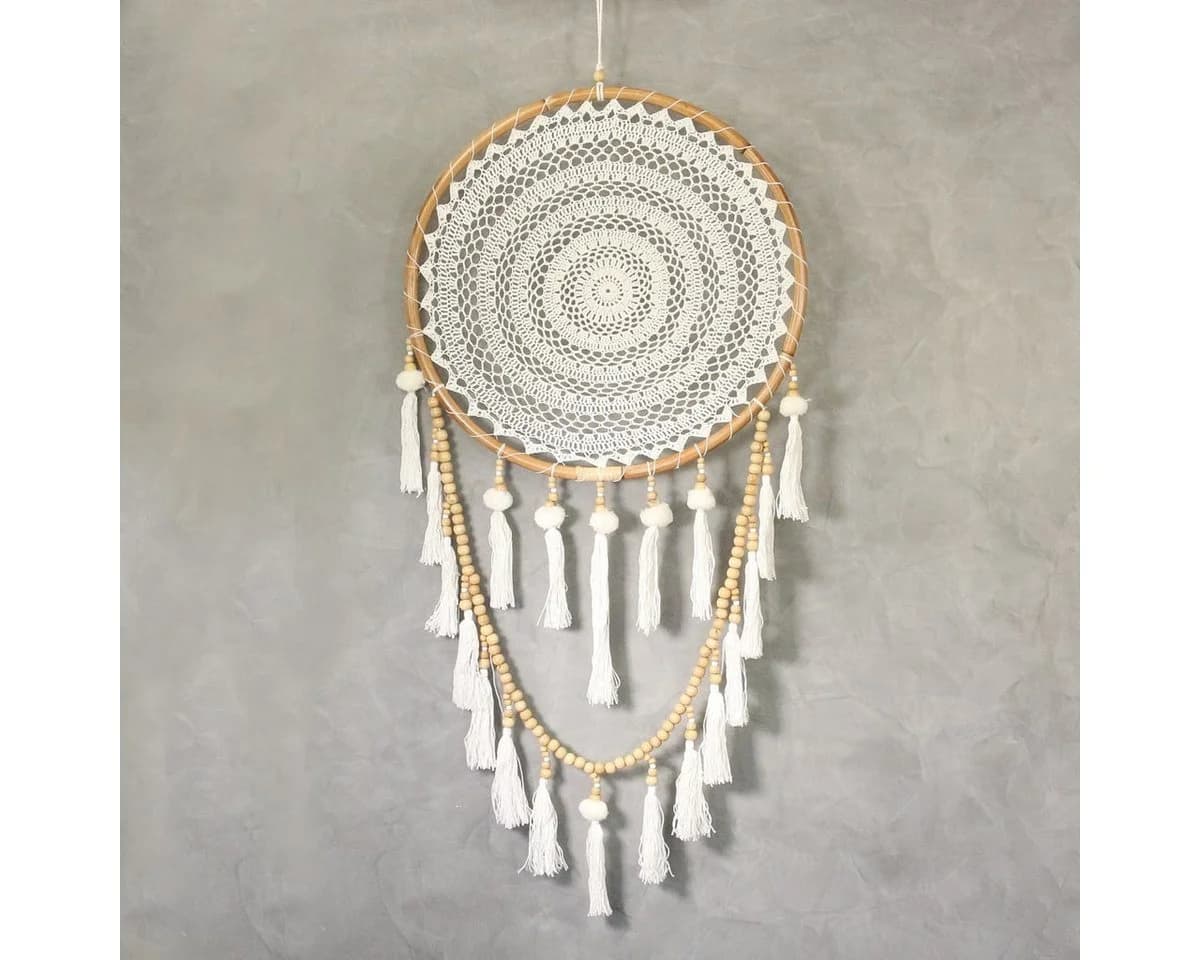 Oriental Galerie Wandbehang Makramee Traumfänger mit Holzperlen 55 cm - Bild 2