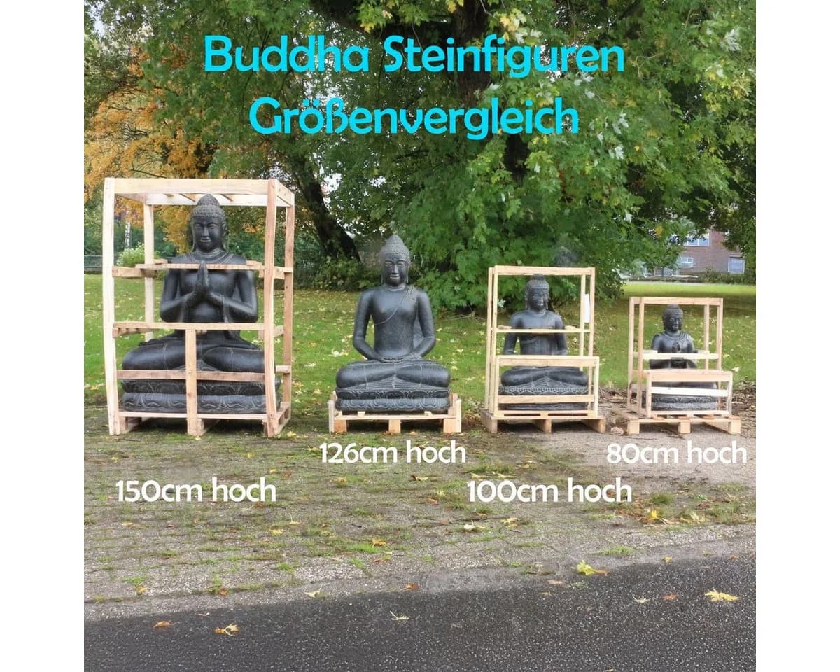 Oriental Galerie XXL Buddha Figur Lavastein Sitzend 150 cm - Bild 5
