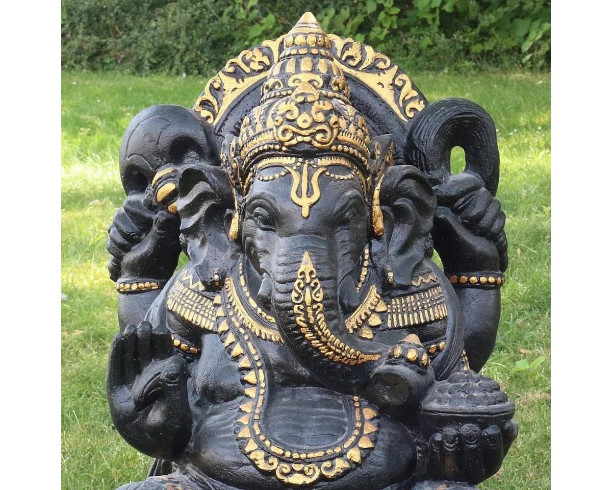 Oriental Galerie Ganesha Figur Beton Antik Finish Gold 80 cm