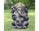 Oriental Galerie Ganesha Figur Beton Antik Finish Gold 80 cm Bild 2