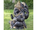 Oriental Galerie Ganesha Figur Beton Antik Finish Gold 80 cm Bild 3
