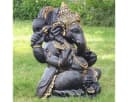 Oriental Galerie Ganesha Figur Beton Antik Finish Gold 80 cm Bild 5