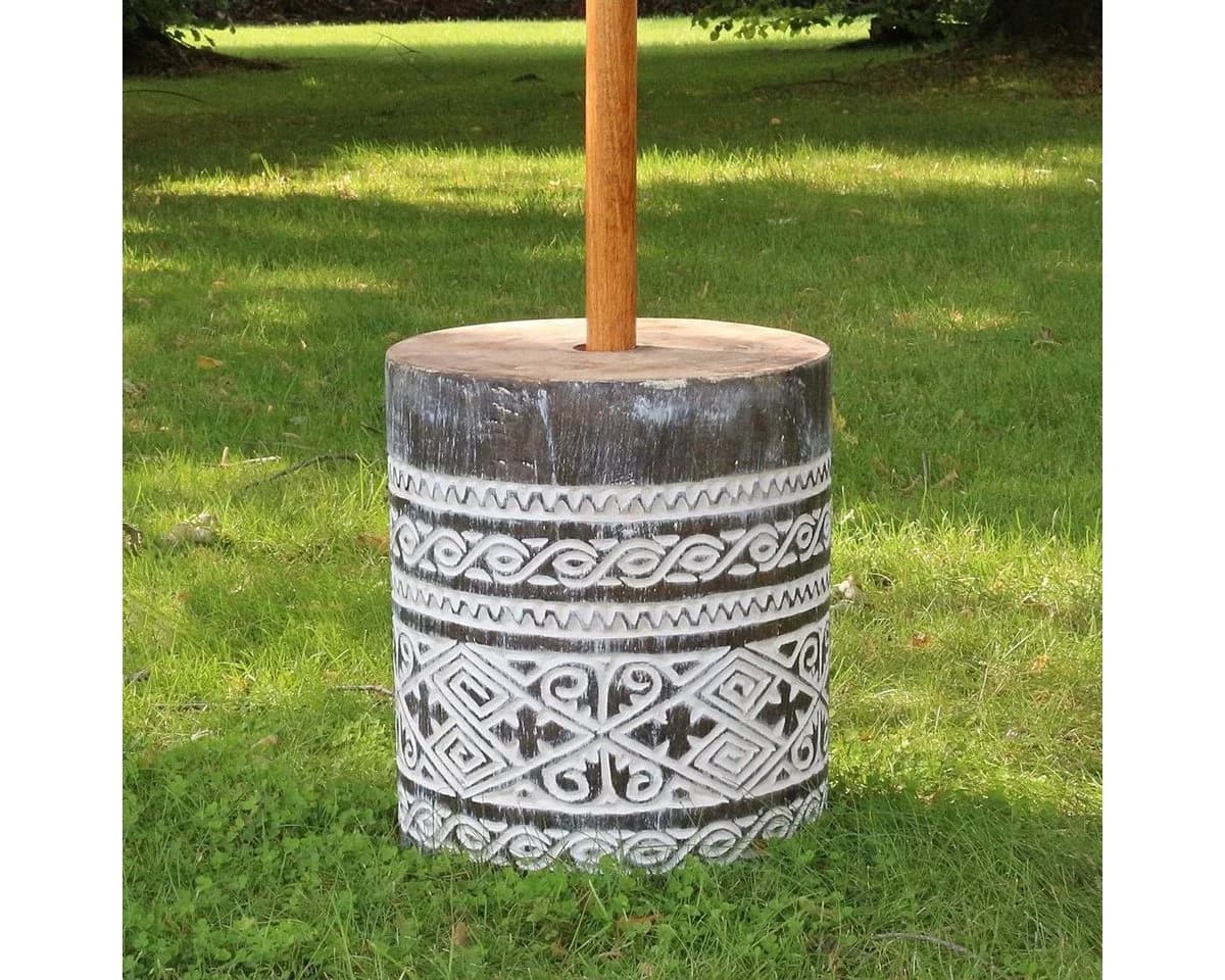 Oriental Galerie Sonnenschirmständer Holz Dunkelgrau - Bild 3