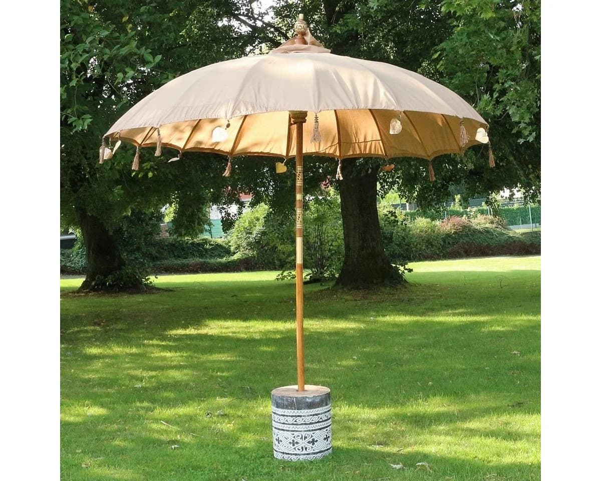 Oriental Galerie Sonnenschirmständer Holz Dunkelgrau - Bild 4