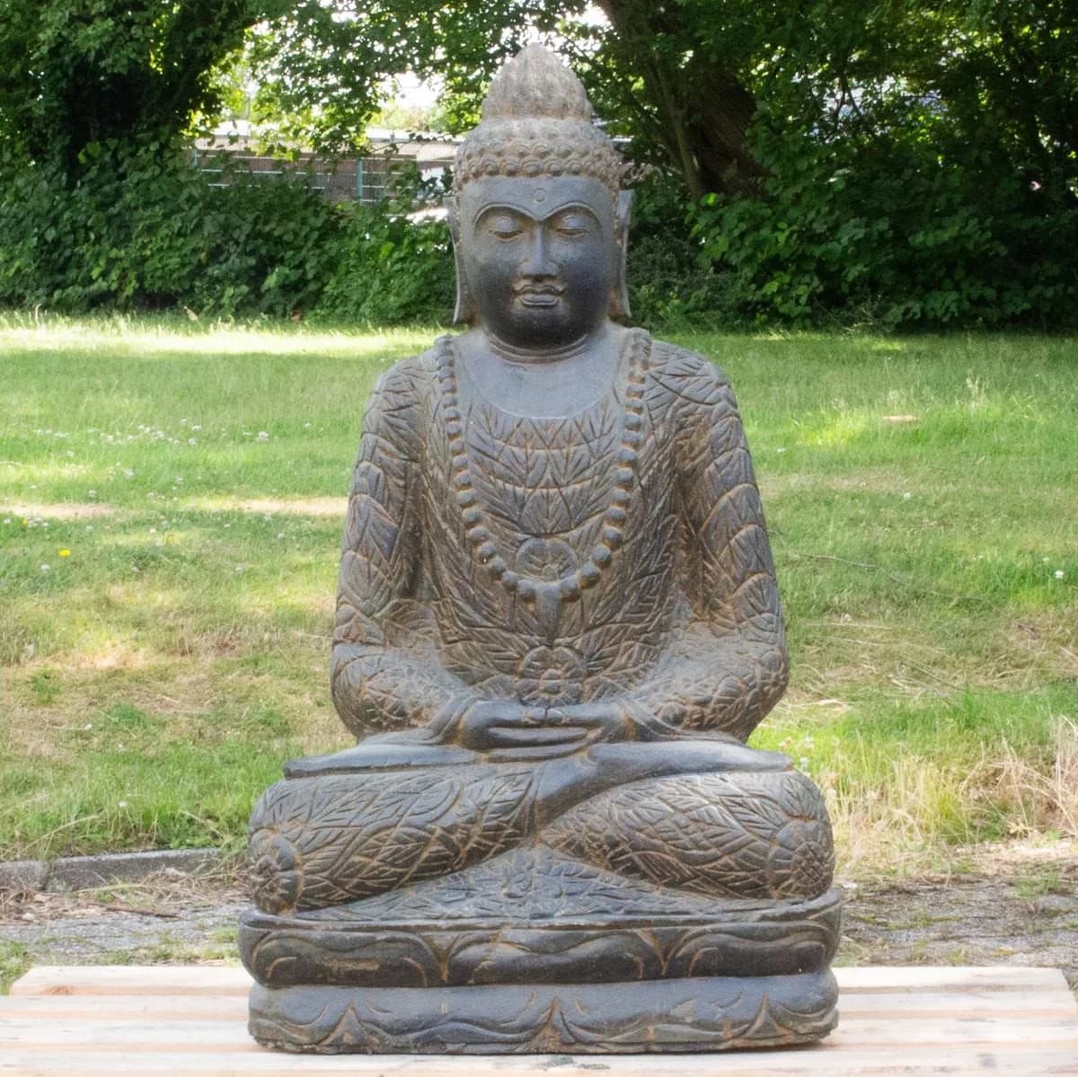 Oriental Galerie Buddha Figur Greenstone 100 cm Wetterfest - Bild 2