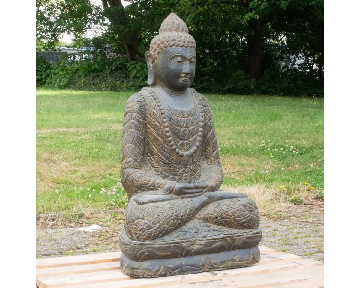Oriental Galerie Buddha Figur Greenstone 100 cm Wetterfest - Bild 3