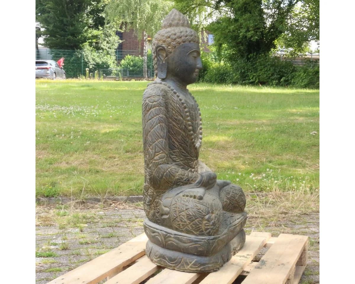 Oriental Galerie Buddha Figur Greenstone 100 cm Wetterfest - Bild 4