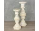 Oriental Galerie 2er Kerzenständer Set Holz Mittel Klein Model 1 Bild 1