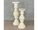 Oriental Galerie 2er Kerzenständer Set Holz Mittel Klein Model 1 Bild 2