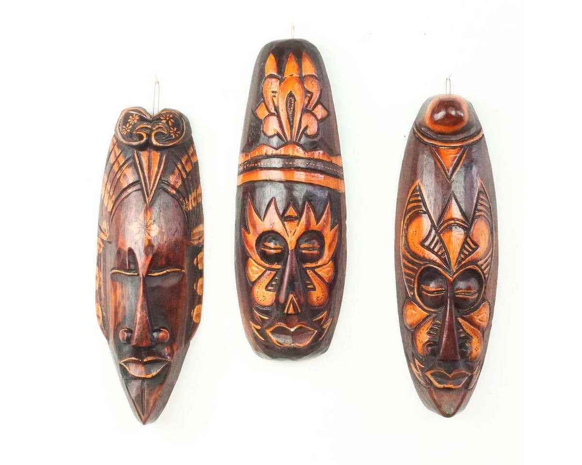 Oriental Galerie 3er Set Ethno Wandmasken Afrika Dekofiguren - Bild 2