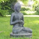 Oriental Galerie Buddha Steinfigur 60 cm Lavastein Bild 1