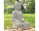 Oriental Galerie Buddha Figur Greenstone massiv 75 cm grau Bild 3