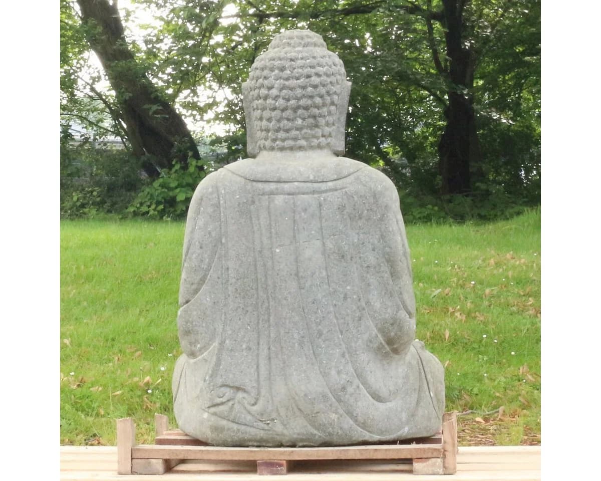 Oriental Galerie Buddha Figur Greenstone massiv 75 cm grau - Bild 5