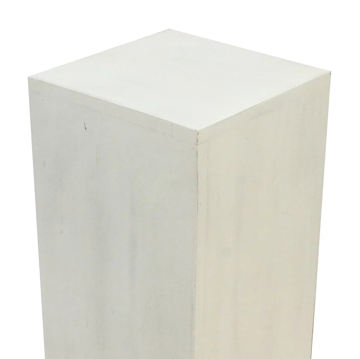 Oriental Galerie Blumenhocker Massivholz Säule Viereckig Podest Lime-Weiß - Bild 3