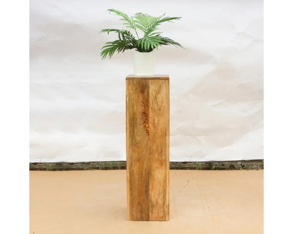 Oriental Galerie Blumenhocker Massive Holz Säule Viereckig Podest Natur - Bild 4