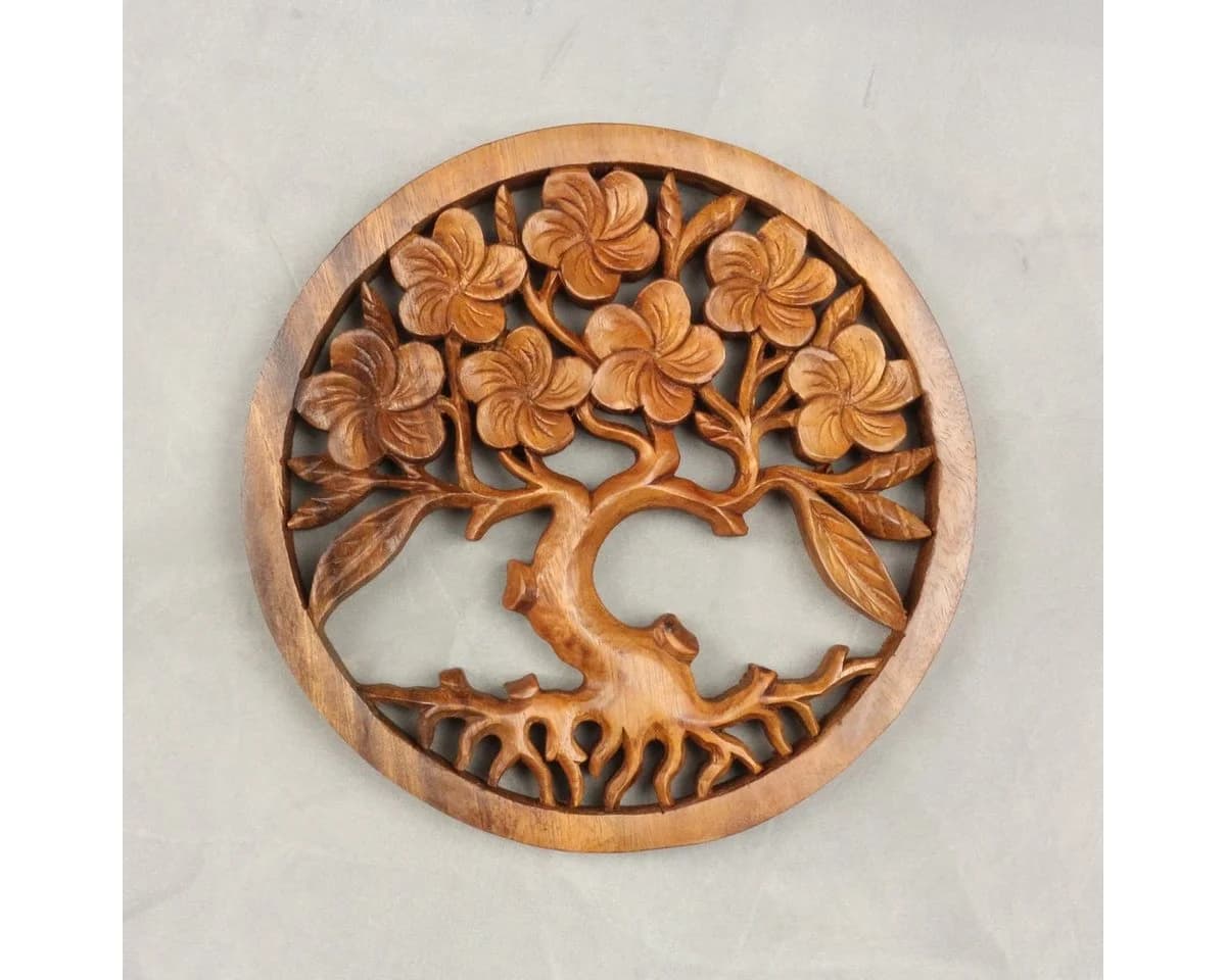 Oriental Galerie Holzbild Lebensbaum Wandbild Braun