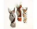 Oriental Galerie 3er Set Wandmasken Giraffe Zebra Antilope Holz Bild 1