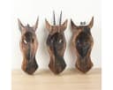 Oriental Galerie 3er Set Wandmasken Giraffe Zebra Antilope Holz Bild 3