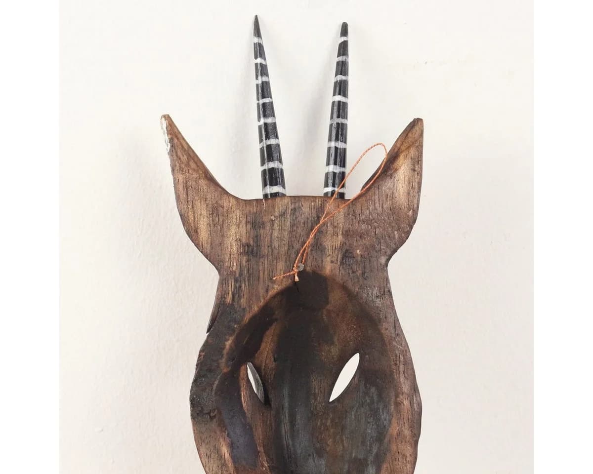 Oriental Galerie 3er Set Wandmasken Giraffe Zebra Antilope Holz - Bild 4