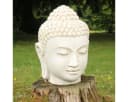 Oriental Galerie Buddha Kopf Dekofigur Lavastein Weiß 55 cm Bild 1