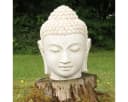 Oriental Galerie Buddha Kopf Dekofigur Lavastein Weiß 55 cm Bild 2