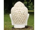 Oriental Galerie Buddha Kopf Dekofigur Lavastein Weiß 55 cm Bild 4