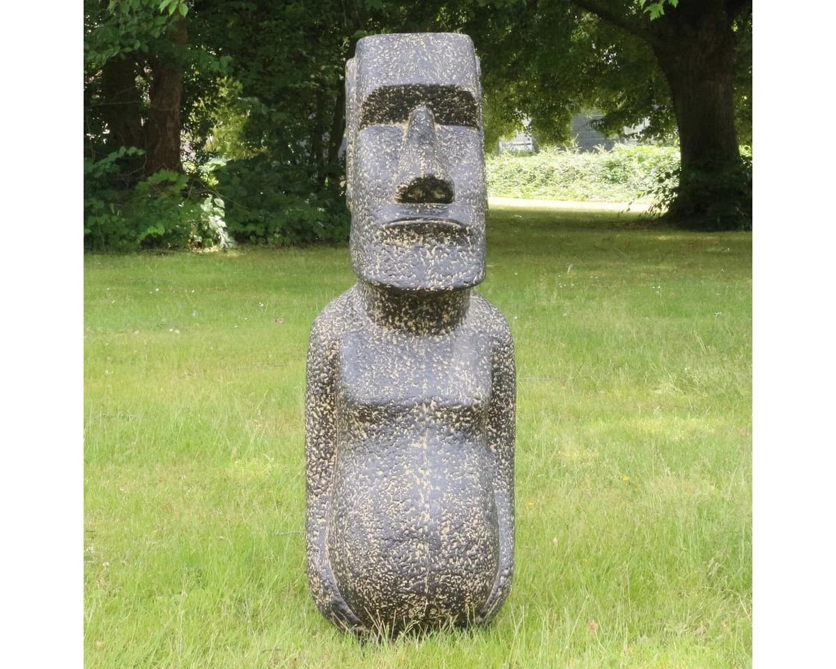 Oriental Galerie Moai Dekofigur Lavasteinguss Grau 100 cm - Bild 2