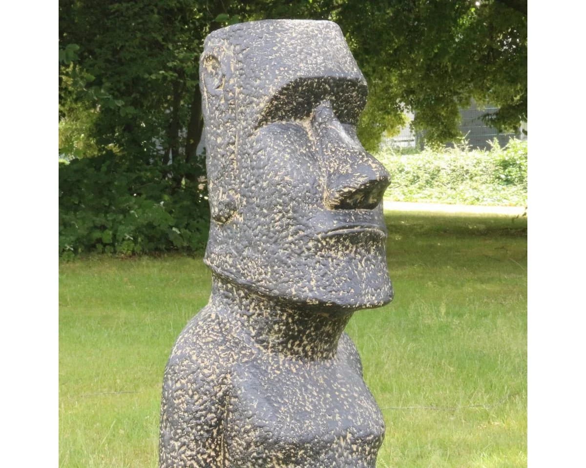 Oriental Galerie Moai Dekofigur Lavasteinguss Grau 100 cm - Bild 3