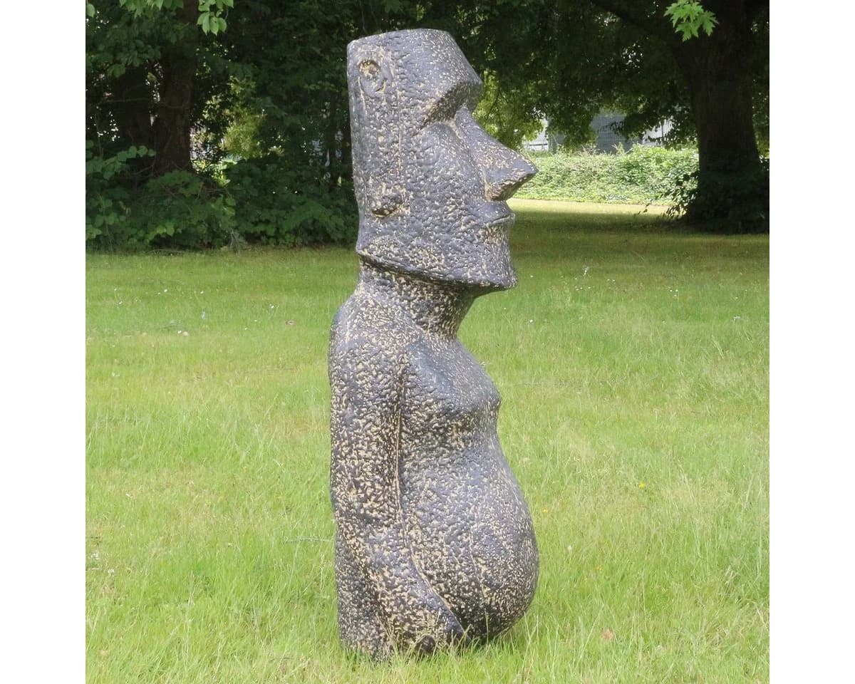 Oriental Galerie Moai Dekofigur Lavasteinguss Grau 100 cm - Bild 4