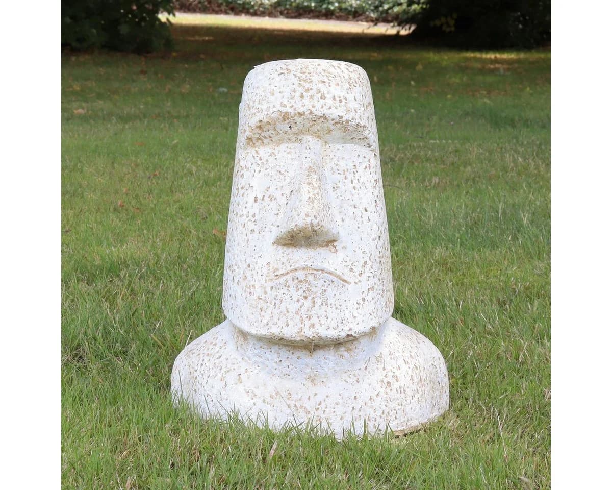 Oriental Galerie Moai Dekofigur Lavastein Weiß 40 cm - Bild 2