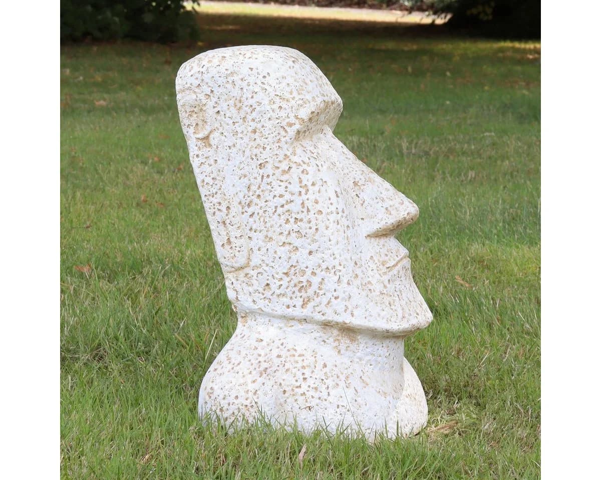 Oriental Galerie Moai Dekofigur Lavastein Weiß 40 cm - Bild 3