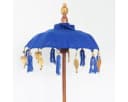 Oriental Galerie Balinesischer Tischschirm Blau Gold mit Holzstandfuß Bild 1