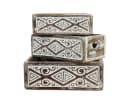 Oriental Galerie Aufbewahrungsbox 3er Set Holzboxen mit Schnitzereien Braun Bild 2