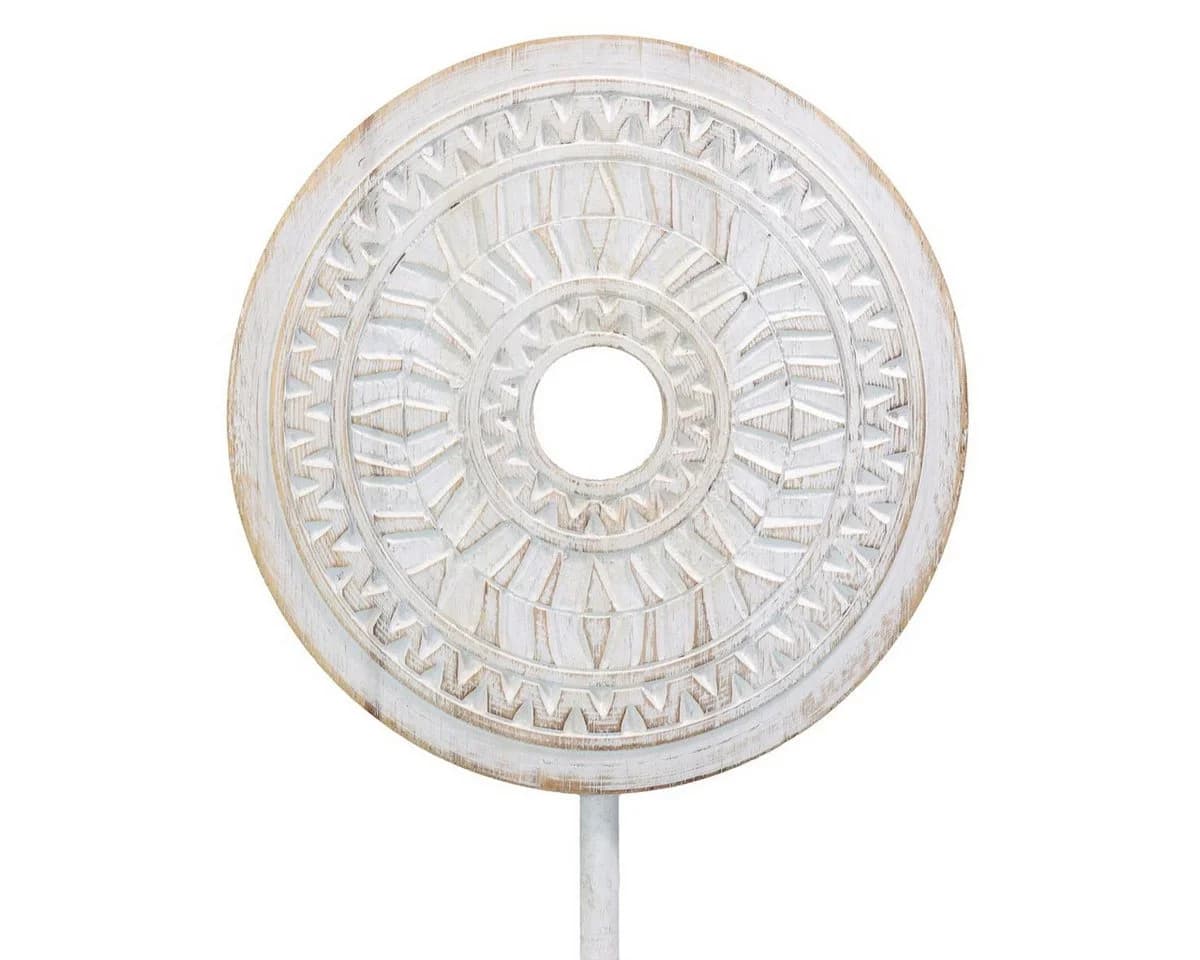Oriental Galerie Dekofigur Weißes Mandala Symbol Skulptur auf Sockel
