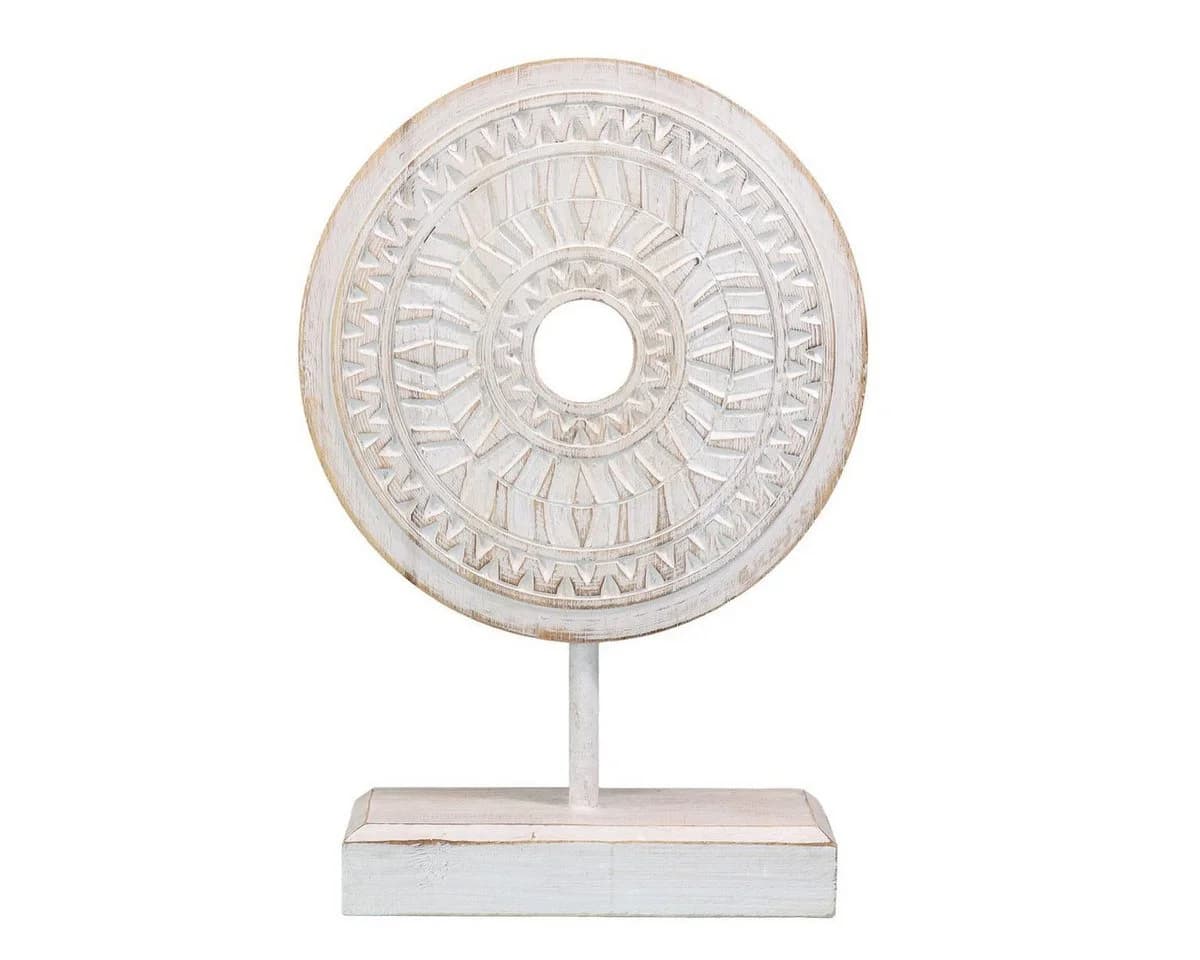 Oriental Galerie Dekofigur Weißes Mandala Symbol Skulptur auf Sockel - Bild 2