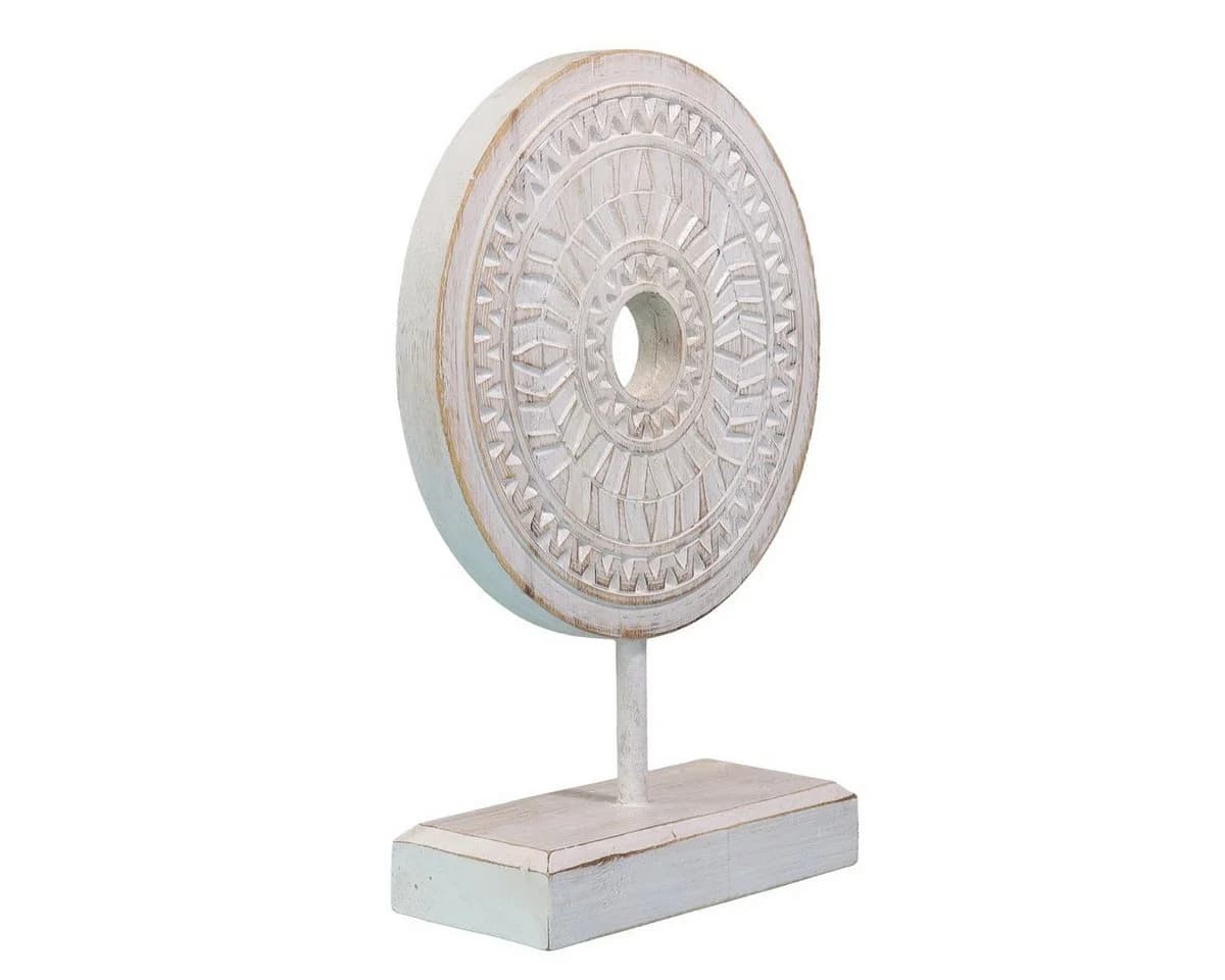 Oriental Galerie Dekofigur Weißes Mandala Symbol Skulptur auf Sockel - Bild 3