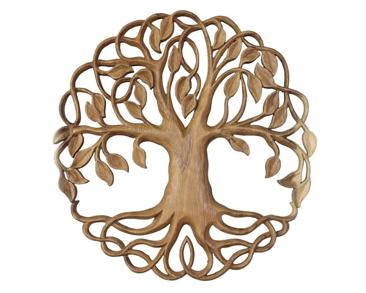 Oriental Galerie Lebensbaum Wandbild Holz Natur 30 cm - Bild 2