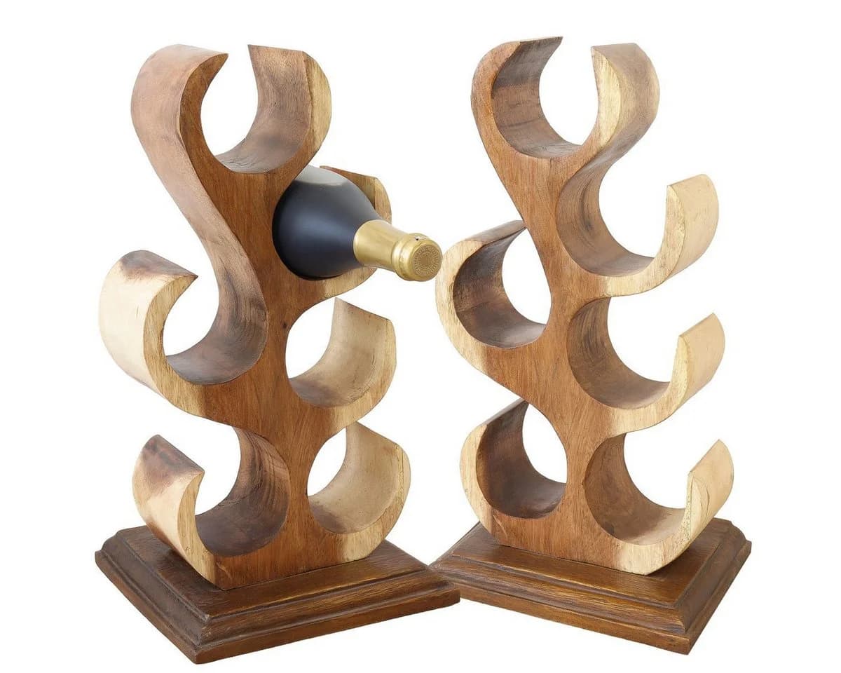 Oriental Galerie Weinhalter 6 Flaschen Modell 3 Beige Holz - Bild 2