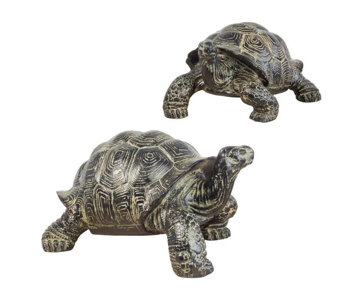 Oriental Galerie Dekofigur Schildkröte Gartenfigur aus GRC Grau - Bild 4